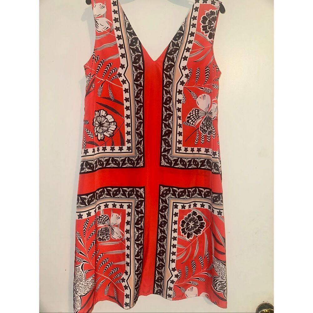 Halogen Womens Multicolor Floral Sleeveless Pullover Shift Dress scarf print Siz